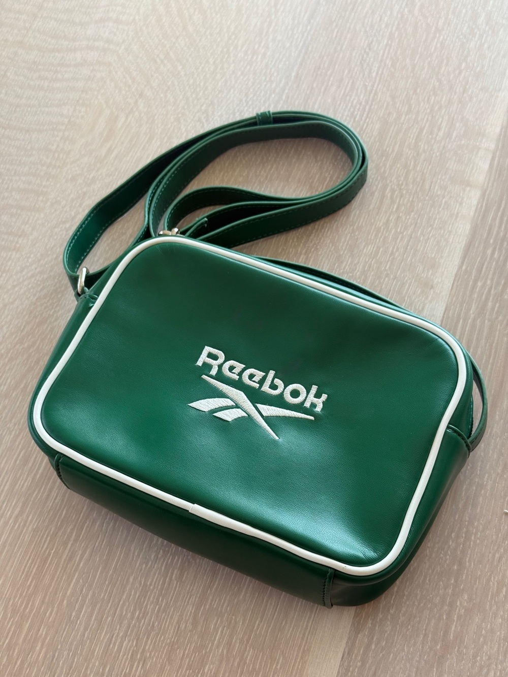 Reebok Green Crossbody Bag with White Trim